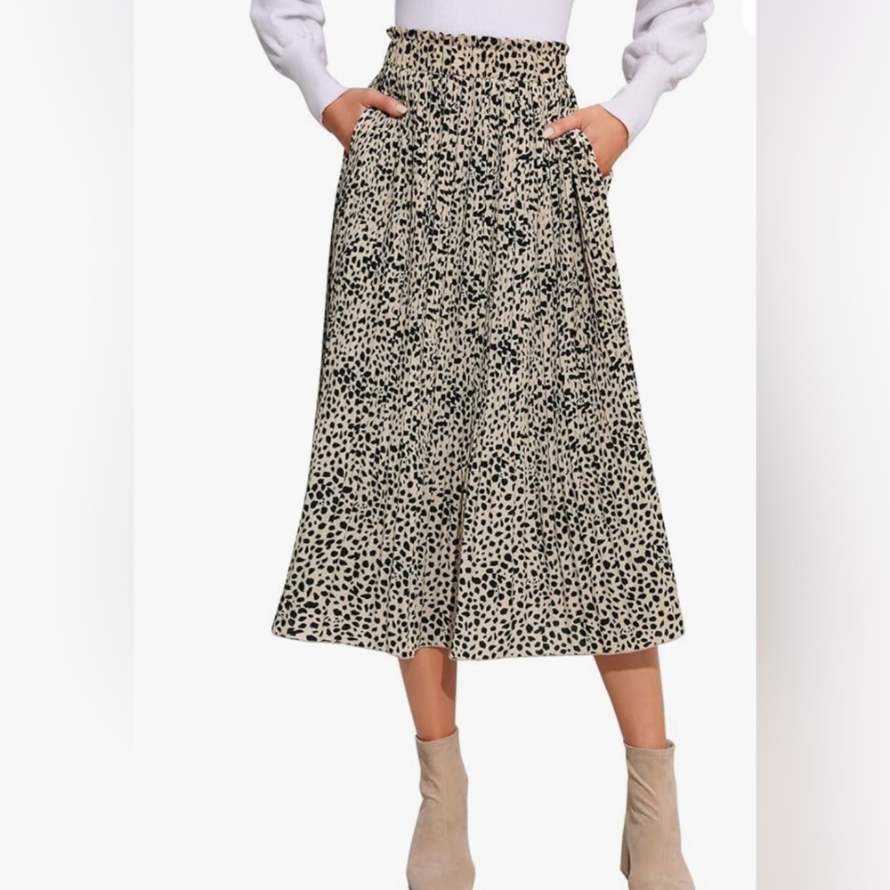 -NWOT EXLURA Womens High Waist Pleated Midi with Pockets - Size Medium